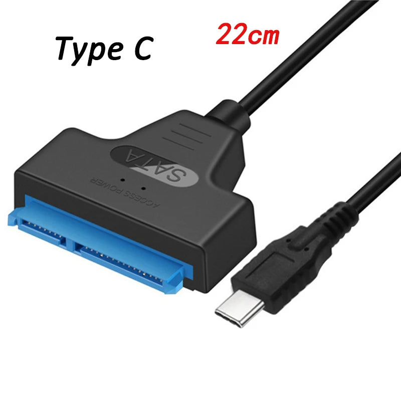 SATA to USB 3.0/2.0/Type-C Cable Up to 6 Gbps for 2.5 Inch External HDD SSD Hard Drive SATA 3 22 Pin Adapter USB to Sata III