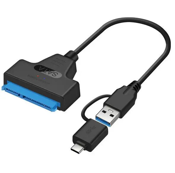 SATA to USB 3.0/2.0/Type-C Cable Up to 6 Gbps for 2.5 Inch External HDD SSD Hard Drive SATA 3 22 Pin Adapter USB to Sata III