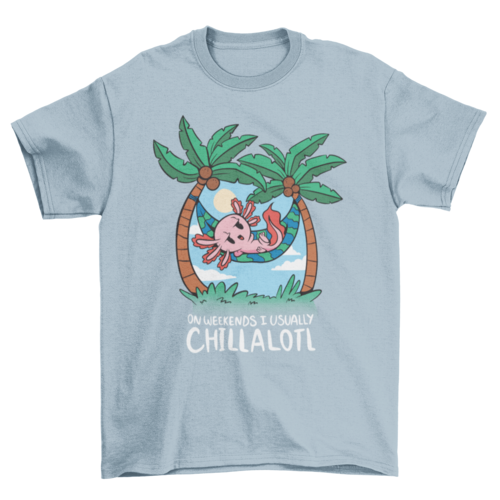 Chilling axolotl cartoon t-shirt