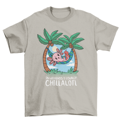 Chilling axolotl cartoon t-shirt