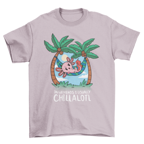 Chilling axolotl cartoon t-shirt
