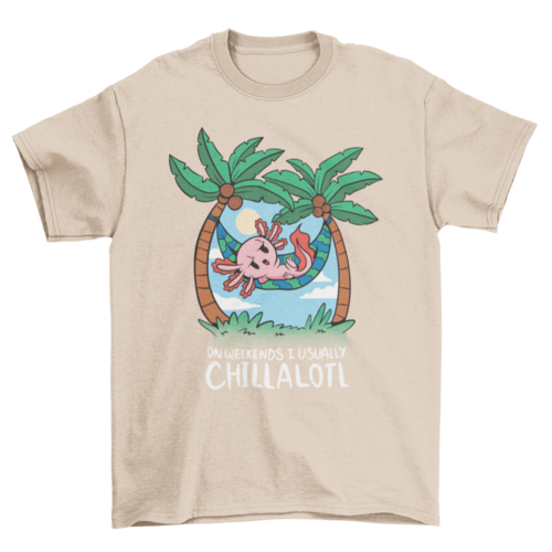 Chilling axolotl cartoon t-shirt